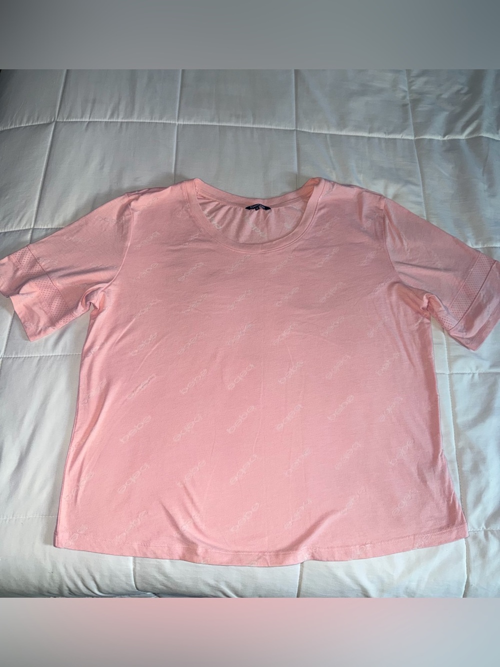 Bebe Pink Cropped Athletic Top